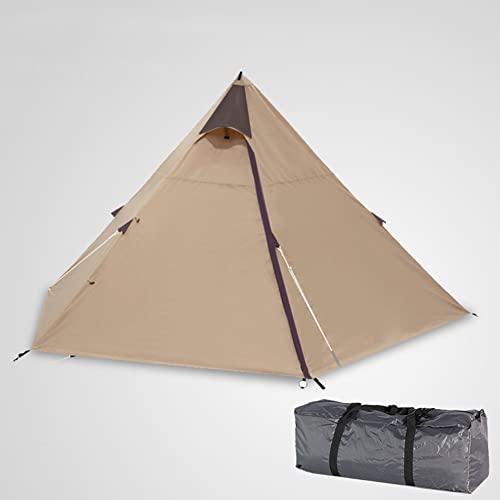 Double Layer Pyramid Tent Indian Teepee Tent for 5-8 Person Camping Backpacking Hiking Mountaineering Heated Shelter