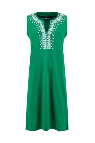 Image of Weird Fish Anaya Embroidered Jersey Shift Dress Heritage Green Size 16