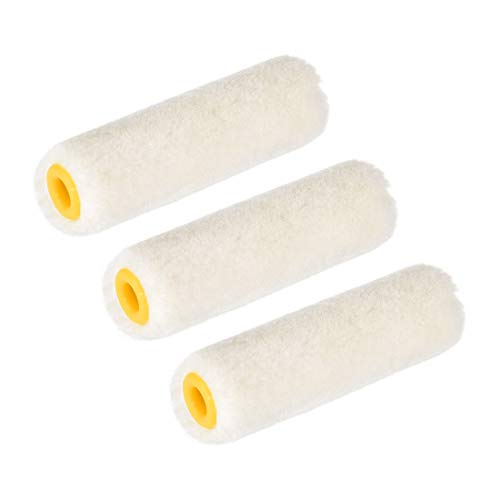 sourcing map Paint Roller Cover 3 Inch 75mm Mini Wool Brush for Household Wall Painting Treatment 3pcs