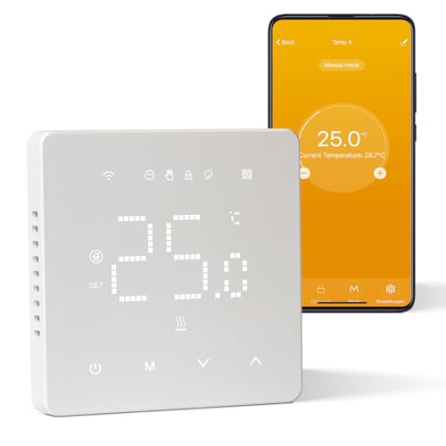 BEOK CONTROLS Beok Termostato Calefaccion WiFi Compatible con Alexa,Google,Termostato Digital Inalambrico Calefaccion para Calderas de Gas Natural Agua TGM50-WIFI