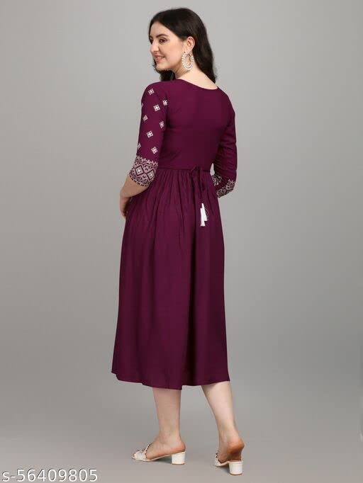 Image of Shreeji Garment Anarkali Kurti for Stylish Women /Designer Rayon Embroidered Women Kurta