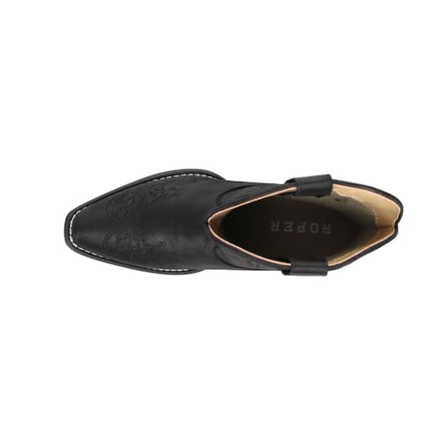 ROPER Womens Riley Shorty Scroll Embroidered Snip Toe Casual Boots Ankle Low Heel 1-2" - Black - Size 7 B4