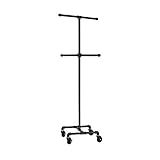 Industrial Pipe 4-Way Rolling Clothing Rack by William Robert's Vintage