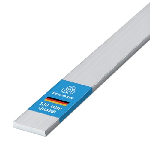 Thyssenkrupp Flachprofil Aluminium 20x8mm – 2000mm, EN AW-6060, Korrosionsbeständig, Für Bau & Dekoration