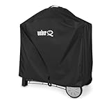 Weber Premium BBQ Cover/For Q 100/1000/200/2000 Barbecues with Stand or Portable Cart, Breathable Water-Resistant Fabric with UV Protection and Fastening Strap, Black, 25.5 x 6.6 x 18.5 cm - Image 5