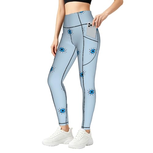 Leggings con estampado de mal de ojo ideales para el gimnasio y el uso diario activo