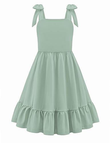 Arshiner Tween Summer Dress Easter Party Casual Holiday Dresses Light Green