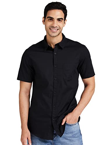 Amazon Brand - Symbol Men's Cotton Shirt | Casual | Plain | Half ...