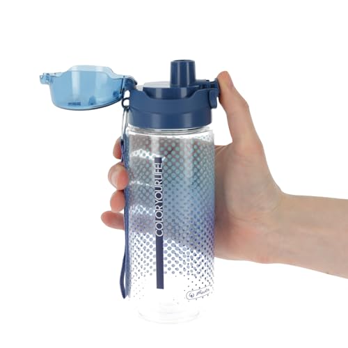 Gourde Herlitz 500 ml bleue compacte et légère avec bouchon à vis