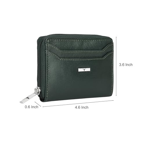 Image of URBAN FOREST Claire Aniline Green Leather Wallet for Women