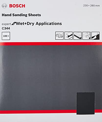 Image of Bosch Professional Hand Sanding Sheet For Automotive, 230 X 280 mm Grit 400, Pack Of 100