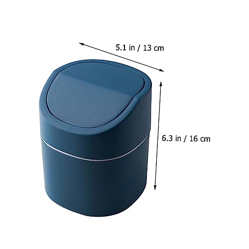 Mini caneca de basura rectangular para escritorio azul miniatura 3