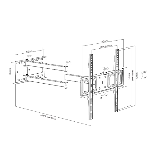 Mount Plus Mp-L28-400D Long Arm Tv Wall Mount With 28 Inch Extension | Full Motion Design For Corner Installation | Fits 32" - 55" Tv | Max Vesa 400X400 (Corner Wall Mount) #TOP6