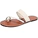 Chaoslook Women's Flat Sandals Casual Summer Sandals Dress Fashion Round Open Flip Flop Thong Sandals White Size 11