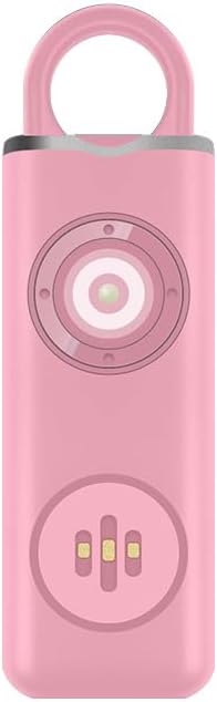 Alarma de seguridad personal recargable, llavero de 130 dB con luz intermitente SOS, peso ligero de 0.99 oz, más de 500 días de espera, alerta