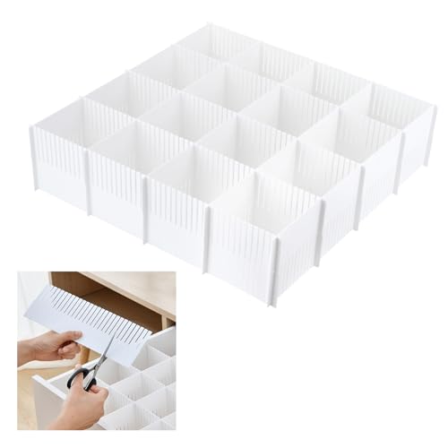 Dulamet 10 Pcs Séparateurs de tiroir, 38x11 cm organisateur de tiroir, grille diviseur de tiroir réglables en plastique, pour sous-vêtements, chaussettes,...