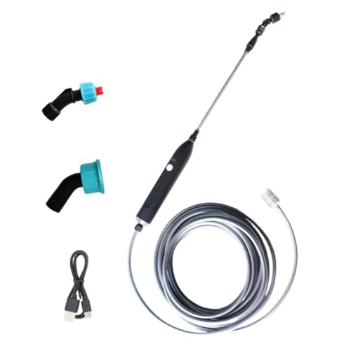 Varilla pulverizadora de manguera de jardín, mango eléctrico recargable, varilla telescópica para césped, adecuada para césped, césped, granja, terraza, flores, jardinería, verduras, así como para