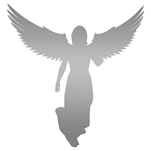 Image of Angel With Wings (Metallic Silver) (Set Of 2) Premium Waterproof Vinyl Decal Stickers For Laptop Phone Accessory Helmet Car Window Bumper Mug Tuber Cup Door Wall Decoration
