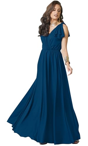 Image of KOH KOH Womens Long Sleeveless Bridesmaid Wedding Guest Prom Maxi Dress