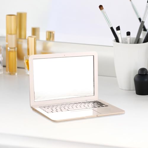 Miroir de maquillage compact rectangulaire pliant et portatif blanc - 5