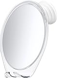 HONEYBULL Fogless Shower Mirror with Suction Mount & Swivel – Anti-Fog Acrylic Bathroom Mirror for Shaving – Built-in Razor Holder, Easy Install, Home Shower Accessory (White)