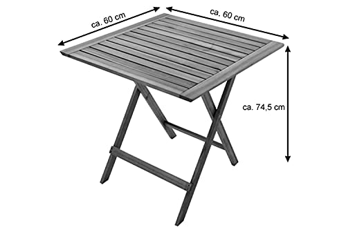 SAM Gartentisch Blossom, Balkontisch klappbar, Akazienholz massiv, Holztisch 60x60 cm, Klapptisch für Balkon, Terrasse, Wintergarten und Garten, Gartenmöbel, Pflegeleichte & wetterfeste Unikate – Bild 8