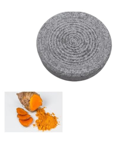 RARE OCEANS Round Shape Turmeric, Haldi, Sandalwood, Manjal Ora kallu Rubbing Grinding Mortar Stone Small Size Grey (10 X 10 X 2 cm) Code_003