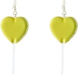 Pendientes de piruleta de corazón dulces y encantadores. Usa estos aretes para que te veas más joven. Haz que destaques entre la multitud.