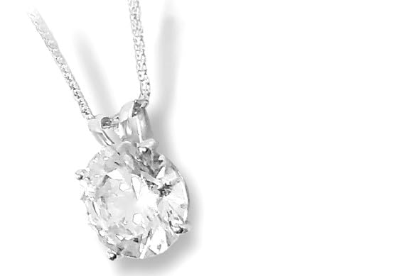 SOLID 18kt Round Diamond Solitaire Pendant 18k Gold Diamond Penda...