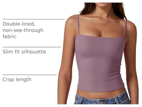 Image of QINSEN Women's Double Lined Basic Tank Top Adjustable Spaghetti Straps Sleeveless Camisole Shirts