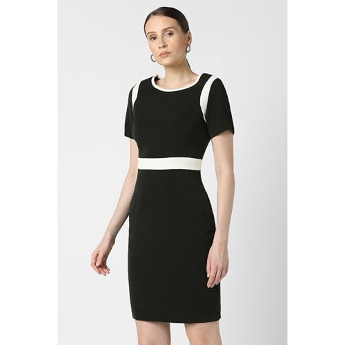 Image of Van Heusen Women's Regular Fit Half Sleeve Mid Thigh Length Sheath Dress