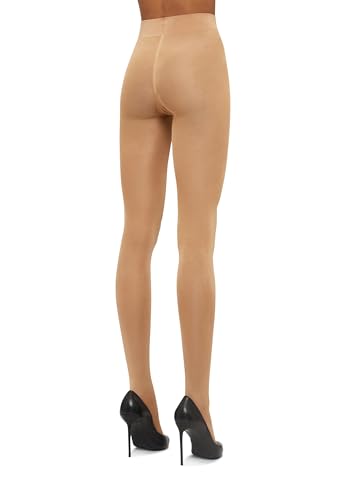 Image of Wolford Pure Shimmer 40 Denier Concealer Tights For Women Soft Feel Flawless Legs Bonded Seams Wide Essential Sheer Hosiery