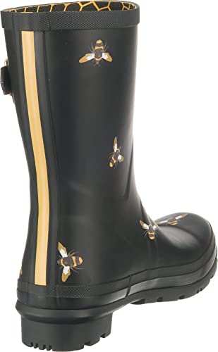Joules Women's Wellington Boots, Black Metallic Bees, 8 #TOP5