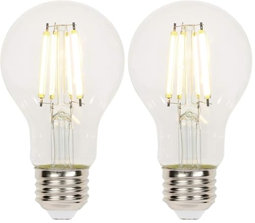 Image of Westinghouse 5316500 6.5 Watt (60 Watt Equivalent) A19 Dimmable Clear Filament LED Light Bulb, Medium Base, Single (Pack of 2)