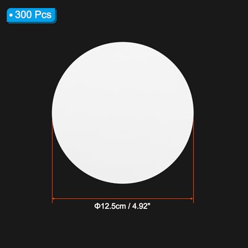 Image of PATIKIL 300Pcs 12.5cm Qualitative Filter Paper Circles, Fast Speed Round Laboratory Filter Paper Chemical Industrial Oil Testing Funnel Filter Paper