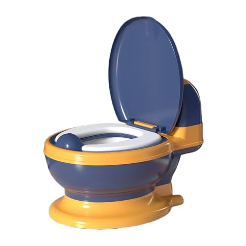 Diexgiy シミュレーションの子供用トイレ、赤ちゃん用パッド入り小型トイレ、男女兼用ベビートイレ、幼児用トイレ、便器 (ブルーイエロー)