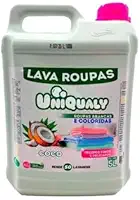 Lava Roupa Uniqualy Sabão Líquido Roupas Brancas E Coloridas Com Óleo De Coco Natural Galão 5L