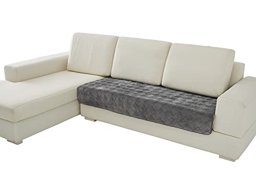Deep Dream Sectional Couch Covers, Velvet Sofa Slipcover Furniture Protector Anti-Slip Couch Covers for Dogs Cats Kids 36 x 63 Inch - Dark Grey (Sold by Piece/Not All Set)