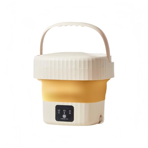 VZX小型洗濯機新しいアップグレード折りたたみミニ洗濯機3分脱水5/10分洗浄脱水機能付き脱水バスケット付き小型脱水機下着靴下ベビー服タオル寮アパート旅行家族 (6L オレンジ)