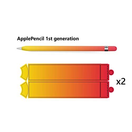 Image of TACKY DESIGN Gradient Color Skin Compatible with Apple Pencil Skin- Vinyl 3m, Classic Color Blocking Pencil Sticker, Apple Pencil Cover Full wrap (1st Generation, Red Yellow)