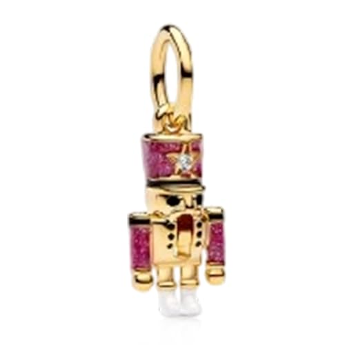 Image of S925 Sterling Silver Gold Plated Romantic Charms, Gifts for Mom Girlfriend Family on Valentine's Day Birthday Christmas Anniversary, Bracelet Necklace Bead Charm