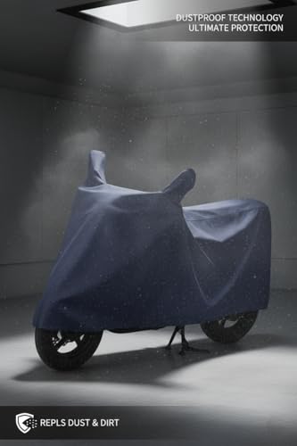 Image of Shield Heavy Duty Scooty Cover for Tvs Iqube | All-Season, Tear-Proof Fabric | with Side Mirror Pocket & Buckle Belt | Tvs Iqube Scooty Cover