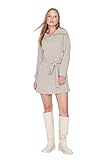 trendyol woman mini a-line crew neck knit dress vestito, beige, s donna