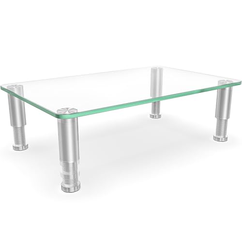 Hemudu Claro soporte para monitor de computadora con altura ajustable Soporte de escritorio multimedia para pantalla plana LCD LED TV, Laptop / Notebook / Xbox One