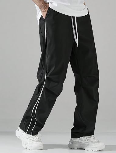 FEAPHY Men's Sweatpants Y2k Baggy Track Pants Drawstring Casual Parachute Pants Trousers Streetwear 5