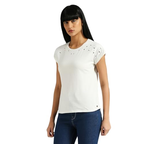 Image of Pepe Jeans Women's Cotton Solid Relaxed Fit T-Shirt