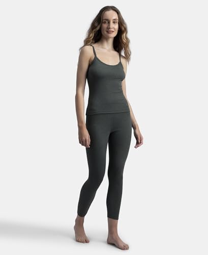 Image of Jockey 2548 Women's Super Combed Cotton Rich Brushed Thermal Camisole with StayWarm Technology Charcoal Melange M