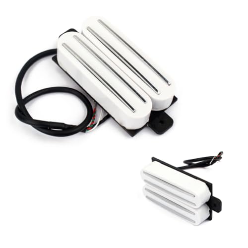 ULDIGI ホワイト双?ハムバッカー ネックピックアップ ワイヤー仕様 ストラトキャスター エレキギター交換用部品 高出力デザイン 低ノイズシールド コイルタッピング対応