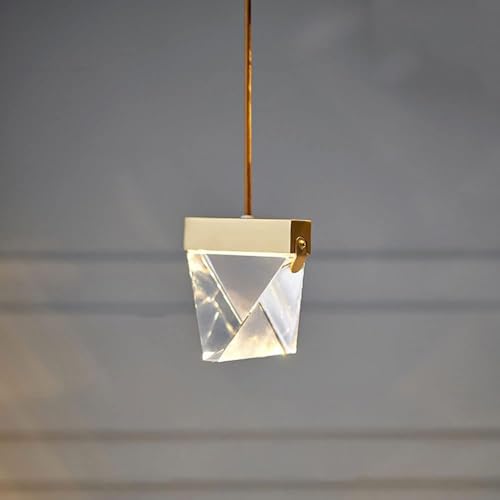 Lámparas colgantes de cristal con luz LED de 6W doradas y regulables 5