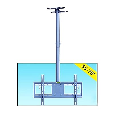JDXQBLD Tv Stand,Ceiling Tv Mount, Smooth Swivel, Tilt, & Extension Tv Bracket, Fits 55-70Inch Low Profile Tv, Holds Up to 50Kg/110Lbs Screens, Metal Expansion Screw Fixing